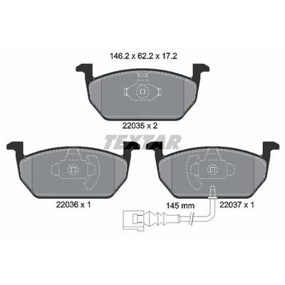 TEXTAR Bremsbelagsatz, Scheibenbremse vorne rechts links für SKODA VW SEAT AUDI 5Q0698151C 5Q0698151T JZW698151AS 220350