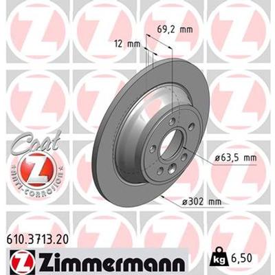 ZIMMERMANN Bremsscheibe COAT Z hinten rechts links voll 302mm für VOLVO (CHANGAN) 31471832 30769058 610.3713.20