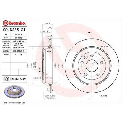 BREMBO Bremsscheibe COATED DISC LINE hinten rechts links innenbelüftet 330mm für JEEP DODGE 2AMV5022AD 68240048AA 680400