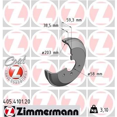 ZIMMERMANN Bremstrommel COAT Z hinten rechts links für SMART 4329V003000000 4329V001000000 4514230001 405.4101.20