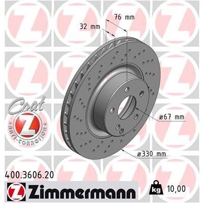 ZIMMERMANN Bremsscheibe COAT Z vorne rechts links Gelocht 330mm für MERCEDES-BENZ A220421251264 220421251264 A2204210812