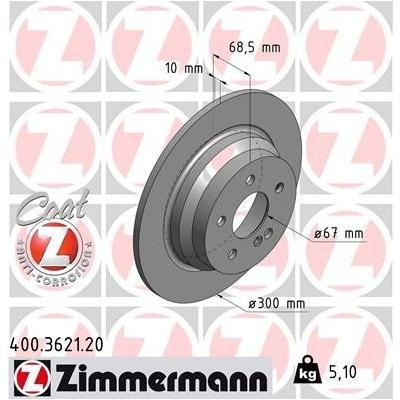 ZIMMERMANN Bremsscheibe COAT Z hinten rechts links voll 300mm für MERCEDES-BENZ (BBDC) A0004231012 0004231012 A000423101