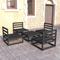 vidaXL 5 Piece Garden Lounge Set Black Solid Pinewood