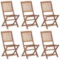 vidaXL Folding Outdoor Chairs 6 pcs Solid Acacia Wood