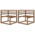 vidaXL Garden Pallet Corner Sofas 2 pcs Brown Impregnated Pinewood