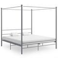 vidaXL Canopy Bed Frame Grey Metal 200x200 cm