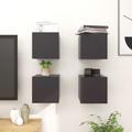 vidaXL Wall Mounted TV Cabinets 4 pcs Grey 30.5x30x30 cm