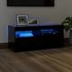 vidaXL TV Cabinet with LED Lights Black 90x35x40 cm