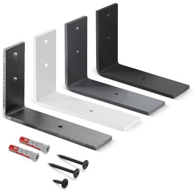 Regalträger Metall Regalhalter für Wandregal, Regalwinkel, weiß 150x100x40 mm, 4 Stück, Image