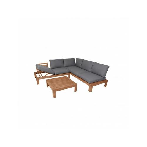 Lounge-Set Modena, Akazie – holzfarben, grau