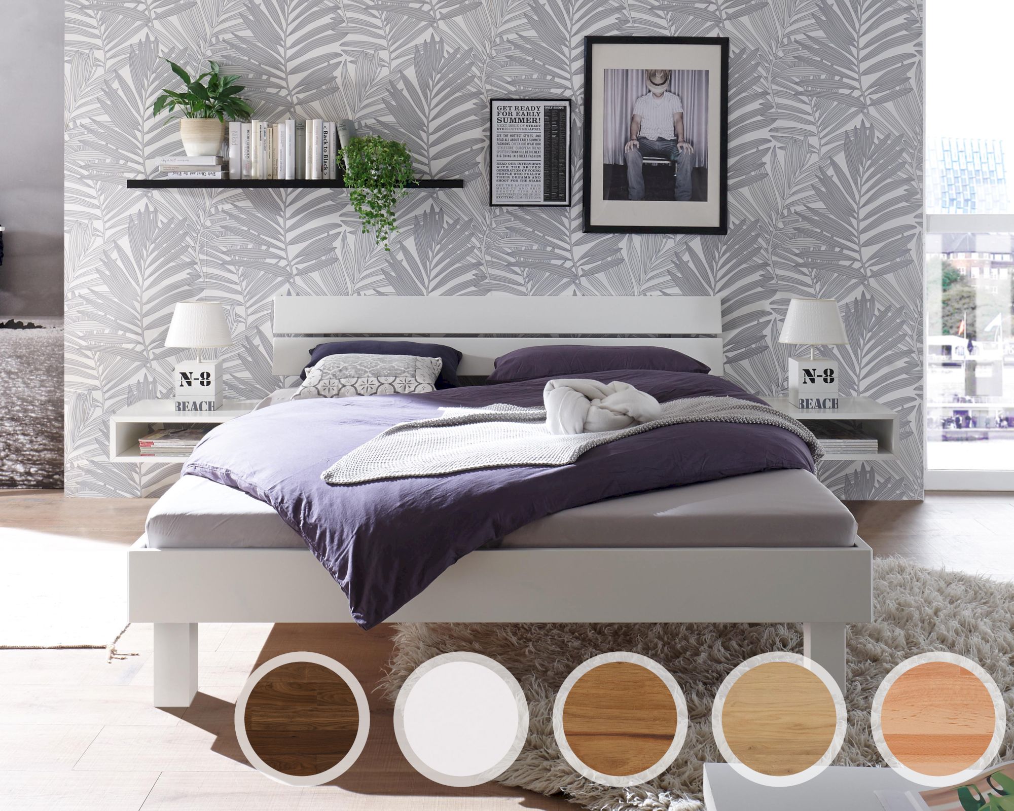 Hasena Pronto »Prato« Massivholzbett 120x200 cm / Buche weiss deckend, lackiert / 25 cm