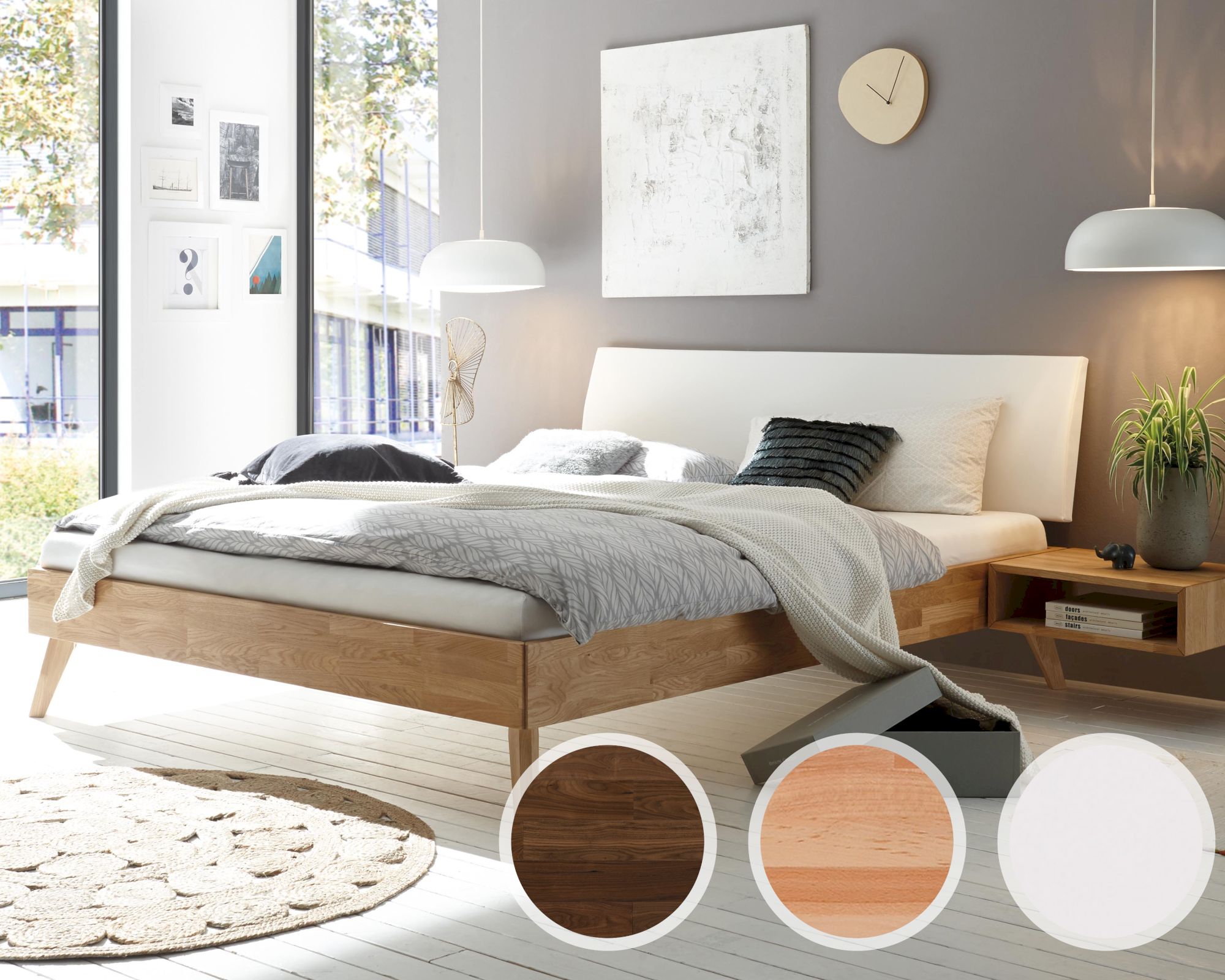 Hasena Pronto »Pesaro« Massivholzbett 120x200 cm / Kernbuche natur, geölt / 25 cm