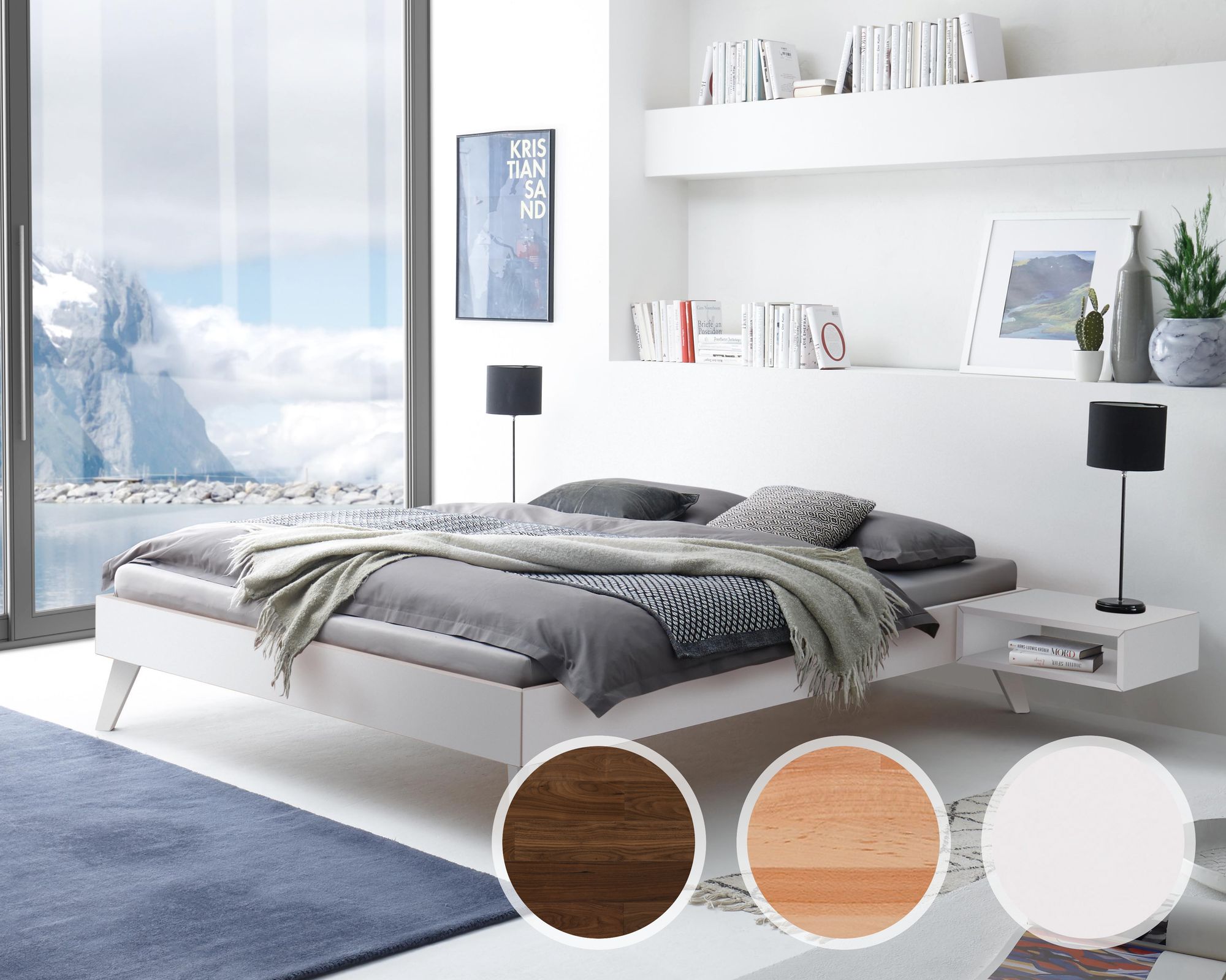 Hasena Pronto »Calvari« Massivholzbett 90x200 cm / Buche weiss deckend, lackiert / 20 cm