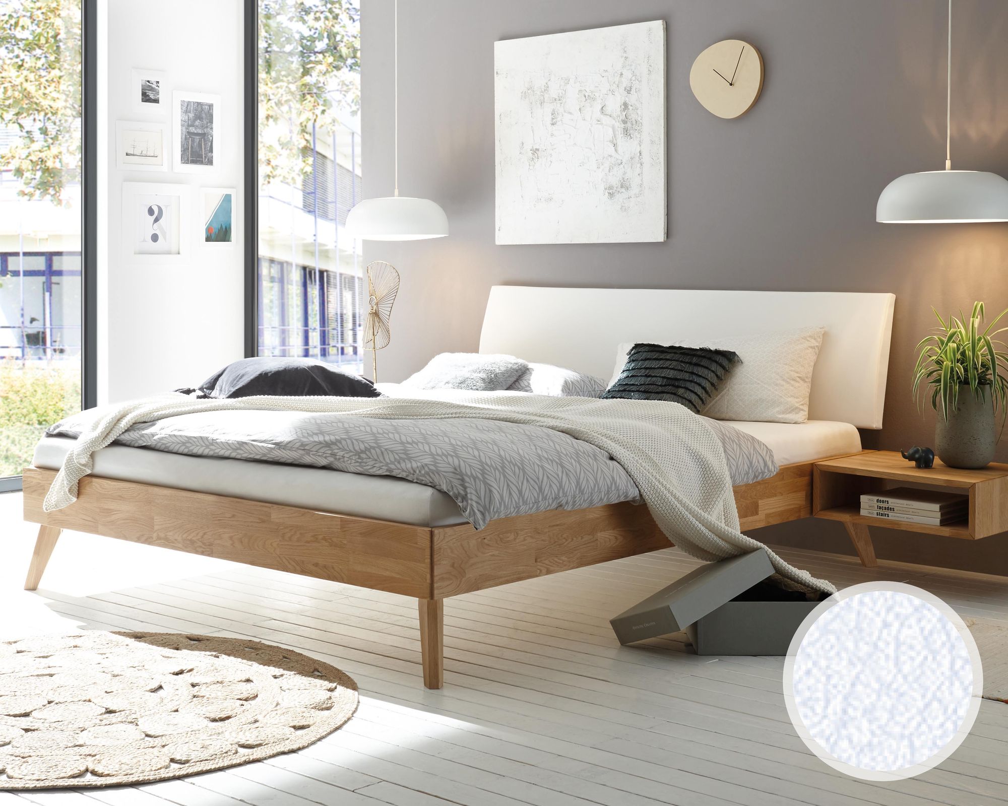 Hasena Pronto »Pesaro« Massivholzbett 90x200 cm / Buche weiss deckend, lackiert / 20 cm