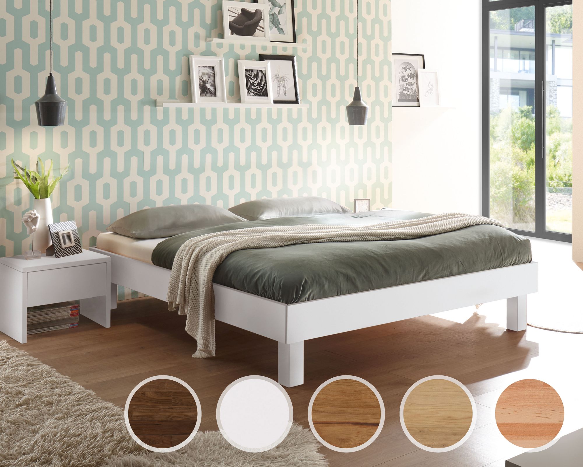 Hasena Pronto »Rapallo« Massivholzbett 120x200 cm / Kernbuche natur, geölt / 25 cm