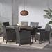 Darwin Outdoor 7-piece Rectangular Wicker Dining Set with Cushions by Christopher Knight Home