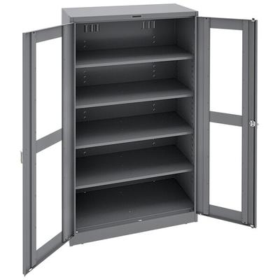 Tennsco 18" x 36" x 78" Dark Gray Deluxe Storage Cabinet with C-Thru Doors - Assembled CVD7818-MGY