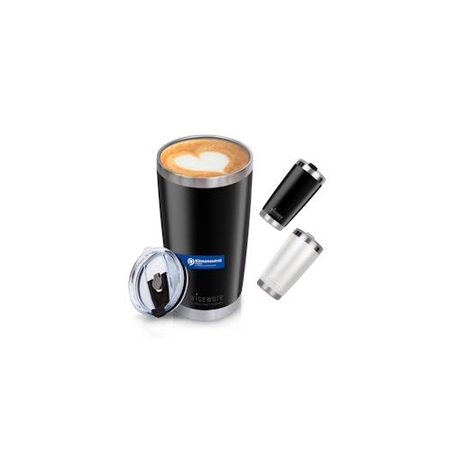 Edelstahl Thermo Kaffeebecher mit Deckel 600ml (schwarz)
