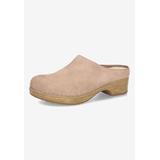 Extra Wide Width Women's Motto Clog Mule by Bella Vita in Almond Suede Leather (Size 9 WW)