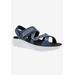 Wide Width Women's Sloan Sandal by Drew in Navy Combo (Size 12 W)