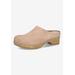Extra Wide Width Women's Motto Clog Mule by Bella Vita in Almond Suede Leather (Size 9 1/2 WW)