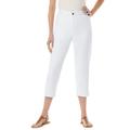 Plus Size Women's Perfect 5-Pocket Relaxed Capri With Back Elastic by Woman Within in White (Size 32 W)