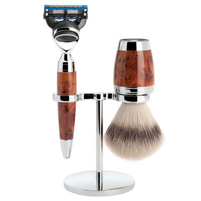 Mühle STYLO 3-teiliges Rasierset, Silvertip Fibre®, mit Gillette® Fusion™ Griffmaterial Thuja-Holz Herren