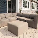 Big Joe Patio 6 Piece Outdoor Sectional, Glass in Gray | 31 H x 92.5 W x 93 D in | Wayfair 16501010