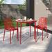 Wildon Home® Houser Round 2- Person 31.1" Long Aluminum Bistro Set Glass/Metal in Red | 29 H x 31.1 W x 31.1 D in | Outdoor Furniture | Wayfair