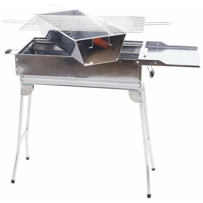Mangal Edelstahl President rostfrei Schaschlik Grill mit Grillrost und Ablage - silber Image
