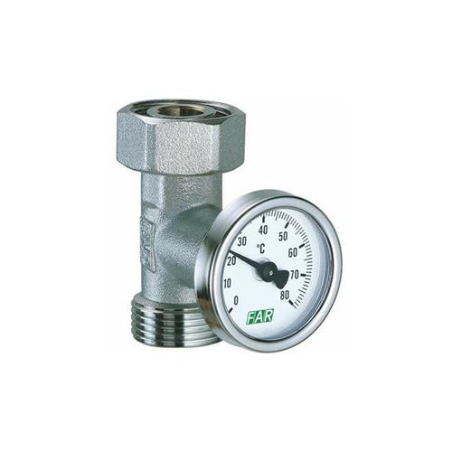 Thermometerhalter, verchromt, mit Bimetall-Thermometer FAR3433 3/4