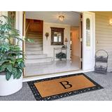 A1HC Rubber and Coir Paisley Border Heavy Duty Non-Slip Durable Double Door Monogrammed Doormat 30"X60"