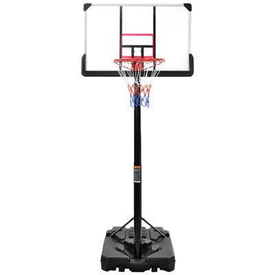Indoor&Outdoor Portable Basketball Hoop/Goal with LED Lights and 6.6 ft. to 10 ft. H Adjustment for Youth and Adults