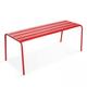 Banc de jardin en acier rouge