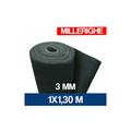 Lastra in gomma nera 3-5 mm h 120 - 130 pavimento gomma liscia millerighe 16890V 3 mm mt 1X1.30