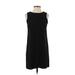 One Clothing Casual Dress - Shift Crew Neck Sleeveless: Black Print Dresses - Women's Size Small