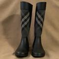Burberry Shoes | Burberry Rain Boot Knee High. Euro Size 38 | Color: Black/Gray | Size: 38
