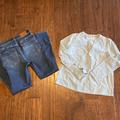 Madewell Jeans | Madewell Denim Bundle Crop Jegging Jean & Chambray Denim Tunic Style Top Euc | Color: Blue | Size: 26