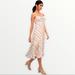 Free People Dresses | Free People Striking Striped Ivory Multi Midi Dress Sz Xs | Color: Red/White | Size: Xs