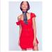 Free People Dresses | Free People Alicia Lace Red Orange Dress Size 8 | Color: Red | Size: 8