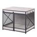 Grey Chew-Proof Dog Crate with Cushion and Hooks, 31.5" L X 23.6" W X 26.4" H, Medium