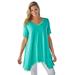 Plus Size Women's Lace Hankey Hem Tunic by Woman Within in Pretty Jade (Size 3X)