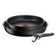 Tefal L39598 Ingenio Unlimited On 3-Piece Pan Set | Stackable | Non-Stick Coating | Suitable for Induction Cookers | Thermal Signal Temperature Indicator | Black