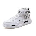 Fashion Mens Trainers High Tops Sneakers Basketball Walking Sports Athletic Tennis Running Shoes White Black 8.5 UK Men