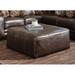 Lark Manor™ Andrienne 40" Wide Leather Match Square Cocktail Ottoman Leather Match in Brown | 18 H x 40 W x 40 D in | Wayfair