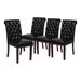 House of Hampton® Feige Parsons Chairs-Rolled Back, Accent Nail Trim Faux Leather/Upholstered in Black | 39.75 H x 18.5 W x 27.5 D in | Wayfair