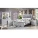 Seleena Glam Silver Wood 5-Piece Tufted Panel Bedroom Set with USB Port by Furniture of America