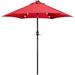 Yaheetech 7.5ft Patio Umbrella Market Umbrella with 6 Ribs & 18 LED Solar Lights