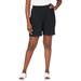 Plus Size Women's Soft Ease Knit Shorts by Jessica London in Black (Size 1X)