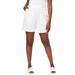 Plus Size Women's Soft Ease Knit Shorts by Jessica London in White (Size M)